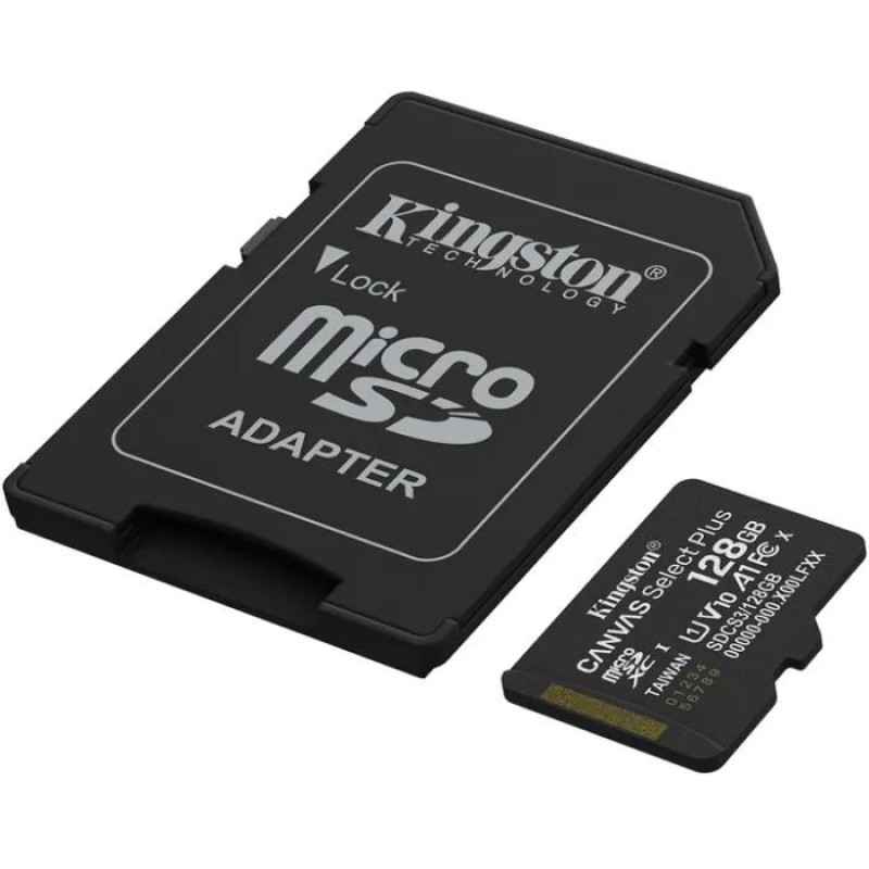Карта пам'яті Kingston 128GB microSDXC class 10 UHS-I U3 V30 A1 Canvas Select Plus (SDCS3/128GB)