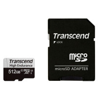 Карта пам'яті Transcend 512GB microSD w/adapter U1, High Endurance (170TB) (TS512GUSD350V)