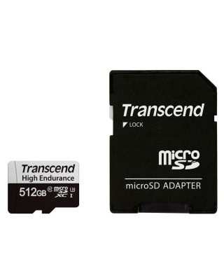 Карта пам'яті Transcend 512GB microSD w/adapter U1, High Endurance (170TB) (TS512GUSD350V)