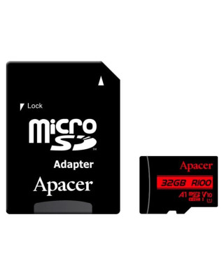 Карта пам'яті Apacer MicroSDHC 32GB UHS-I Class 10 + SD adapter (AP32GMCSH10UB-R)
