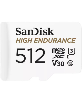 Карта пам'яті SanDisk 512 GB microSDXC High Endurance UHS-I U3 V30 + SD adapter (SDSQQNR-512G-GN6IA)