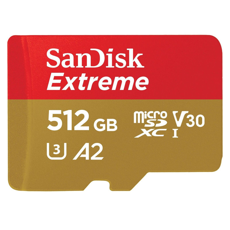 Карта пам'яті SanDisk microSD 512GB C10 UHS-I U3 Extreme V30 + SD (SDSQXAV-512G-GN6MA)