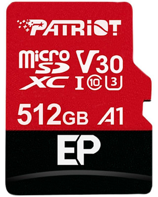 Карта пам'яті Patriot EP A1 MicroSDXC 512GB UHS-I/U3 Class 10 + SD-adapter (PEF512GEP31MCX)