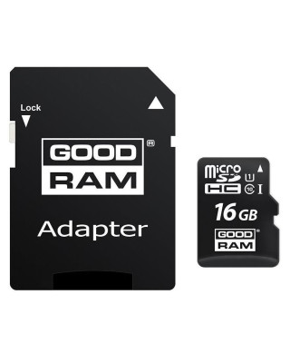 Карта пам'яті Goodram MicroSDHC 16GB UHS-I Class 10 + SD-adapter (M1AA-0160R12)