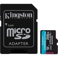 Карта пам'яті Kingston microSDXC 256GB Canvas Go! Plus G4 Class 10 UHS-I U3 V30 A2 + SD-адаптер (SDCG4/256GB)