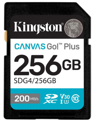 Карта пам'яті Kingston SDXC 256GB Canvas Go! Plus G4 Class 10 UHS-I U3 V30 (SDG4/256GB)