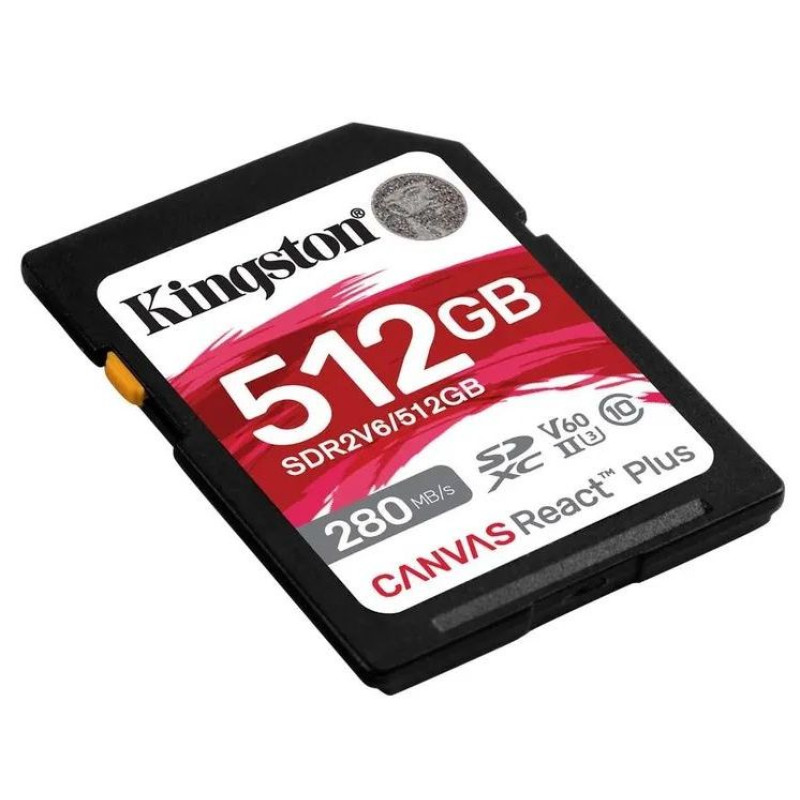 Карта пам'яті Kingston SDXC 512GB Canvas React Plus Class 10 UHS-II U3 V60 (SDR2V6/512GB)