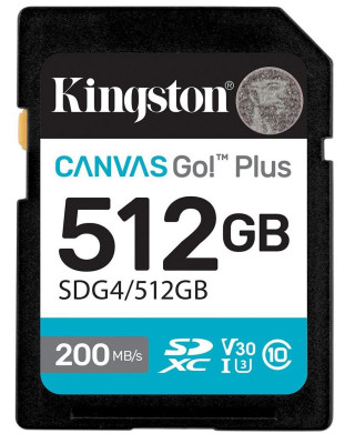 Карта пам'яті Kingston SDXC 512GB Canvas Go! Plus G4 Class 10 UHS-I U3 V30 (SDG4/512GB)