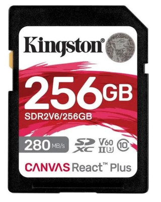 Карта пам'яті Kingston 256 GB SDXC Canvas React Plus UHS-II U3 V60 Class 10 (SDR2V6/256GB)