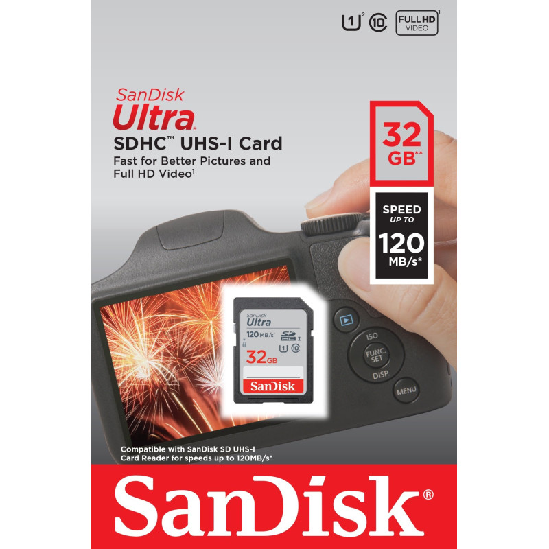 Карта пам'яті SanDisk 32GB SDHC class 10 Ultra (SDSDUN4-032G-GN6IN)