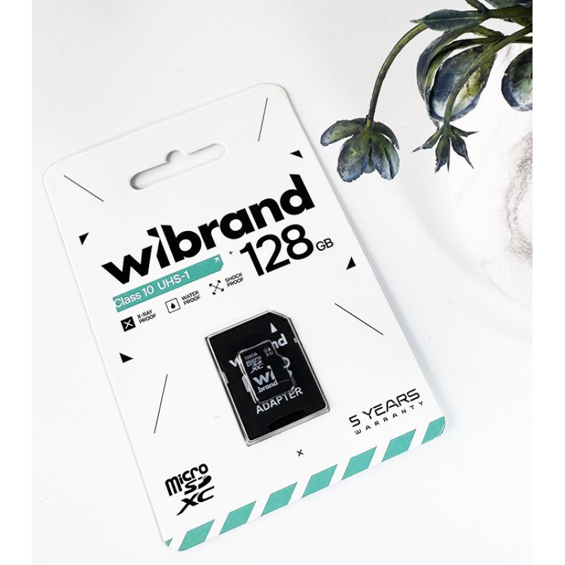 Карта пам'яті Wibrand 128GB microSD class 10 (WICDHU1/128GB-A)