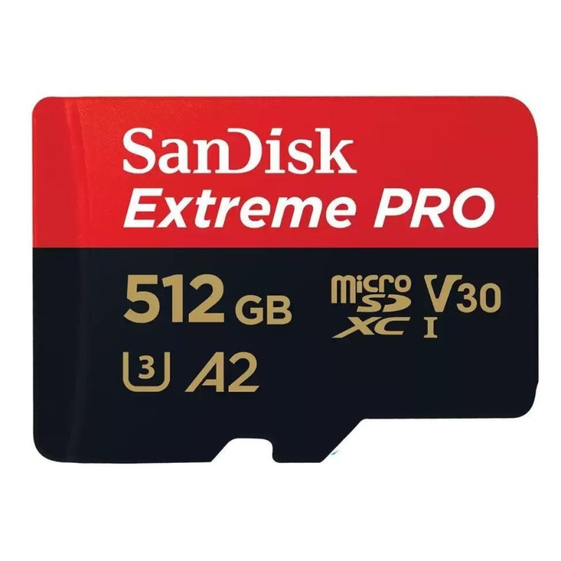Карта пам'яті SanDisk microSD 512GB C10 UHS-I U3 R200/W140MB/s Extreme Pro V30 + SD (SDSQXCD-512G-GN6MA)