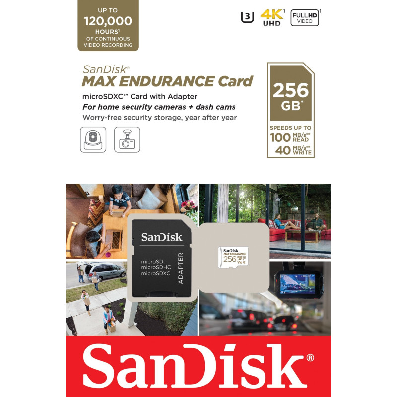 Карта пам'яті SanDisk 256GB microSD class 10 UHS-I U3 V30 High Endurance (SDSQQVR-256G-GN6IA)