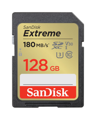 Карта пам'яті SanDisk SD 128GB C10 UHS-I U3 R180/W90MB/s Extreme V30 (SDSDXVA-128G-GNCIN)