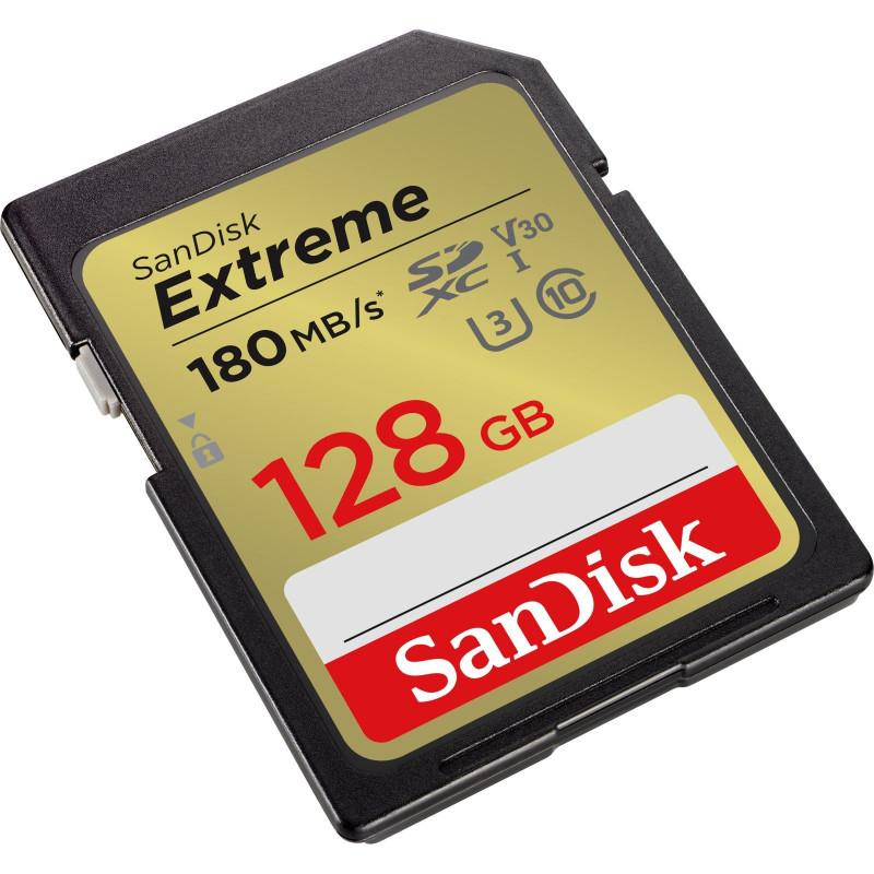 Карта пам'яті SanDisk SD 128GB C10 UHS-I U3 R180/W90MB/s Extreme V30 (SDSDXVA-128G-GNCIN)