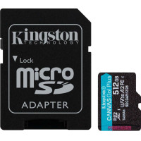 Карта пам'яті Kingston microSDXC 512GB Canvas Go! Plus G4 Class 10 UHS-I U3 V30 A2 + SD-адаптер (SDCG4/512GB)
