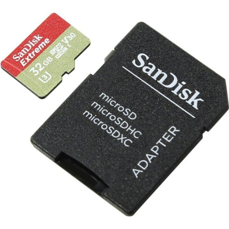 Карта пам'яті SanDisk 32GB microSD class 10 V30 A1 UHS-I U3 Extreme Action (SDSQXAF-032G-GN6AA)
