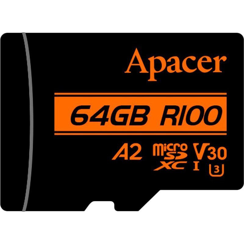 Карта пам'яті Apacer 64GB microSD class 10 UHS-I U3 (AP64GMCSX10U8-R)