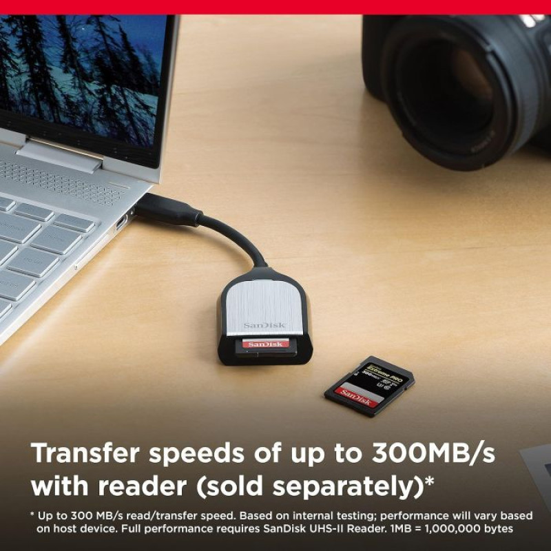 Карта пам'яті SanDisk SD 128GB C10 UHS-II U3 R300/W300MB/s Extreme Pro V90 (SDSDXDM-128G-GN4IN)