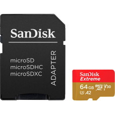 Карта пам'яті SanDisk 64GB microSD class 10 UHS-I Extreme For Action Cams and Dro (SDSQXAH-064G-GN6AA)
