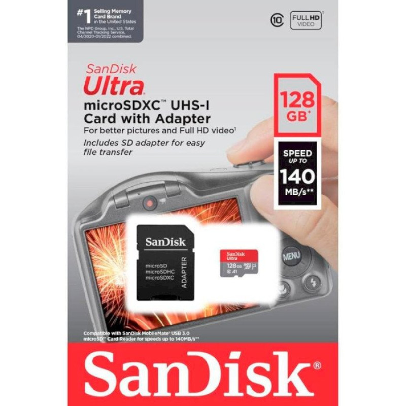 Карта пам'яті SanDisk 128GB microSD class 10 UHS-I A1 Ultra (SDSQUAB-128G-GN6IA)