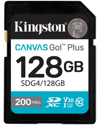 Карта пам'яті Kingston 128GB SDXC 10 UHS-I U3 V30 Canvas Go Plus G4 (SDG4/128GB)