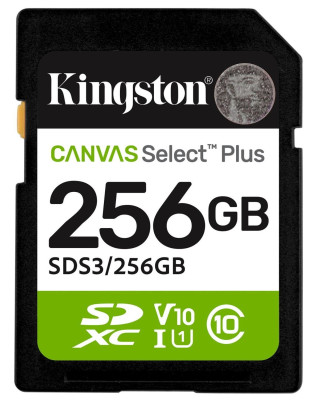 Карта пам'яті KINGSTON 256GB Canvas Select Plus Gen3 (SDS3/256GB)