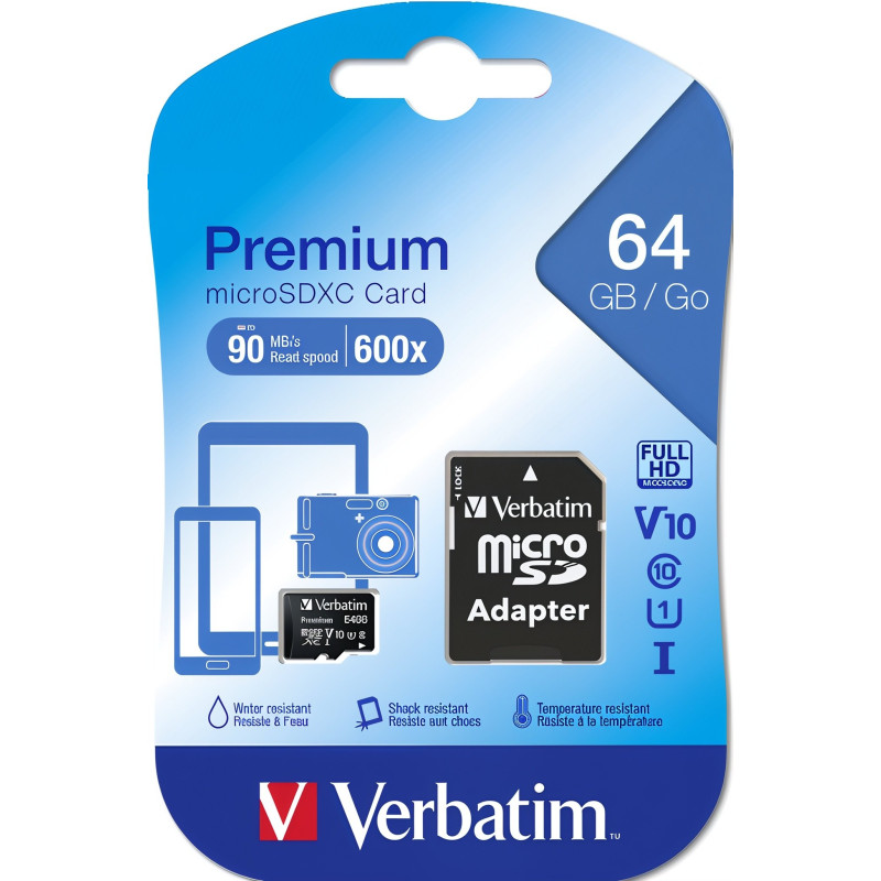 Карта пам'яті Verbatim 64GB microSDHC Class 10 (44084)