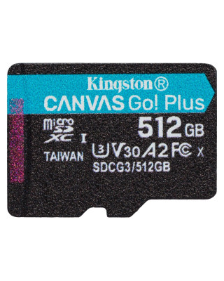 Карта пам'яті Kingston MicroSDXC 512GB UHS-I/U3 Class 10 Canvas Go! Plus R200/W160MB/s (SDCG4/512GBSP)