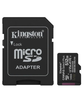 Карта пам'яті Kingston 512GB microSDXC Canvas Select Plus Gen3 + Adapter (SDCS3/512GB)