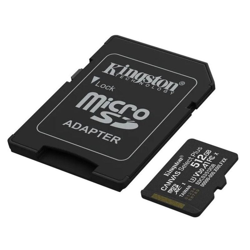 Карта пам'яті Kingston 512GB microSDXC Canvas Select Plus Gen3 + Adapter (SDCS3/512GB)
