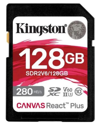 Карта пам'яті Kingston 128GB SDXC class 10 UHS-II U3 Canvas React Plus (SDR2V6/128GB)