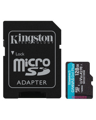 Карта пам'яті Kingston 128GB microSDXC сlass 10 UHS-I U3 V30 A2 Canvas Go Plus G4 (SDCG4/128GB)