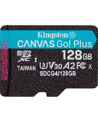 Карта пам'яті Kingston 128GB microSDXC сlass 10 UHS-I U3 V30 A2 Canvas Go Plus G4 (SDCG4/128GBSP)