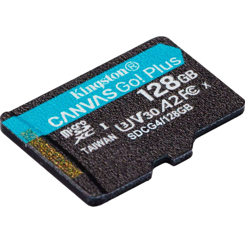 Карта пам'яті Kingston 128GB microSDXC сlass 10 UHS-I U3 V30 A2 Canvas Go Plus G4 (SDCG4/128GBSP)