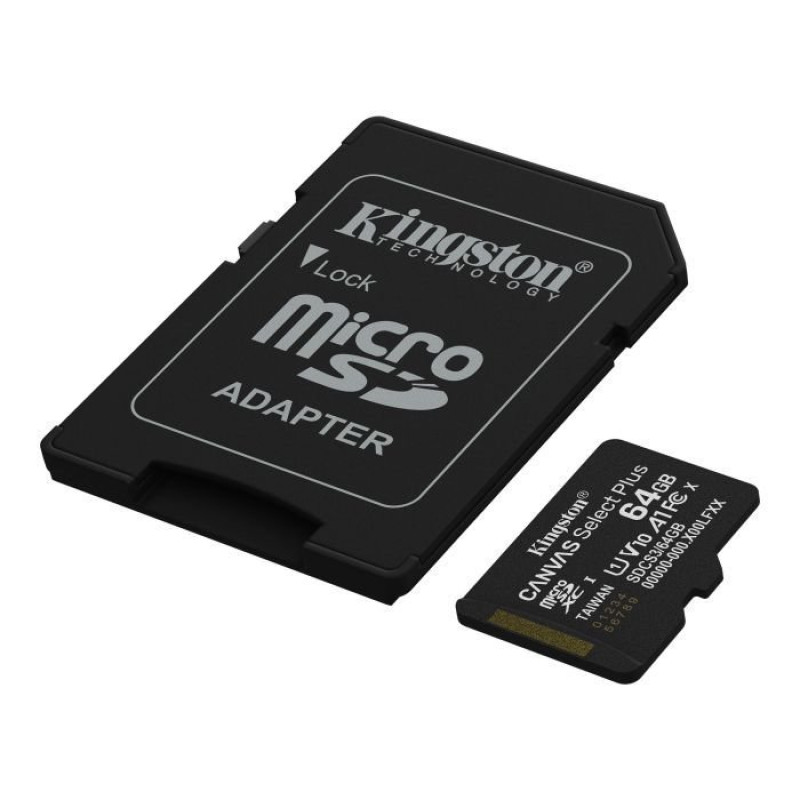 Карта пам'яті Kingston 64GB microSDXC class 10 UHS-I V10 A1 Canvas Select Plus (SDCS3/64GB)