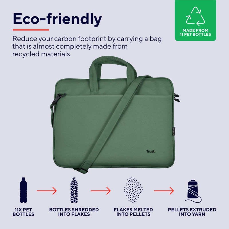 Сумка для ноутбуку TRUST Bologna Slim Bag 16 green (24450)