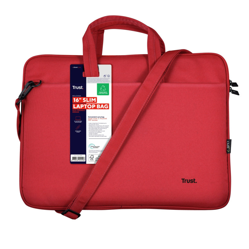 Сумка для ноутбуку TRUST Bologna Slim Bag 16 red (24449)