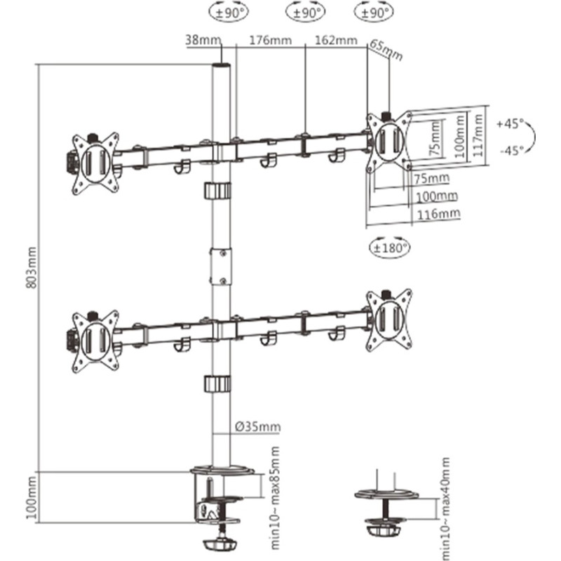 Кронштейн Brateck LDT66-C048  17 