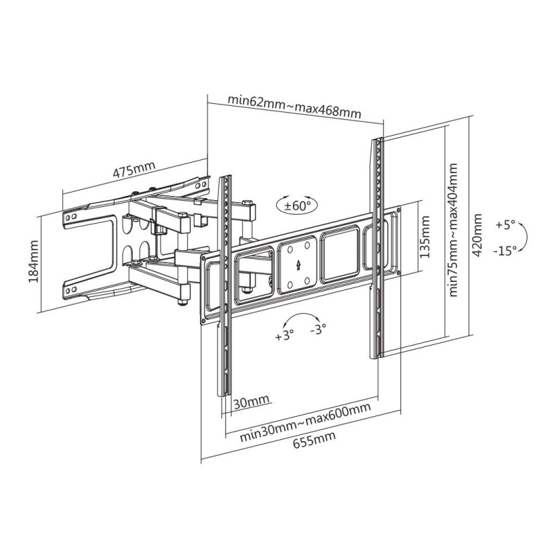 Кронштейн Satelit 39-80PIVOT600A