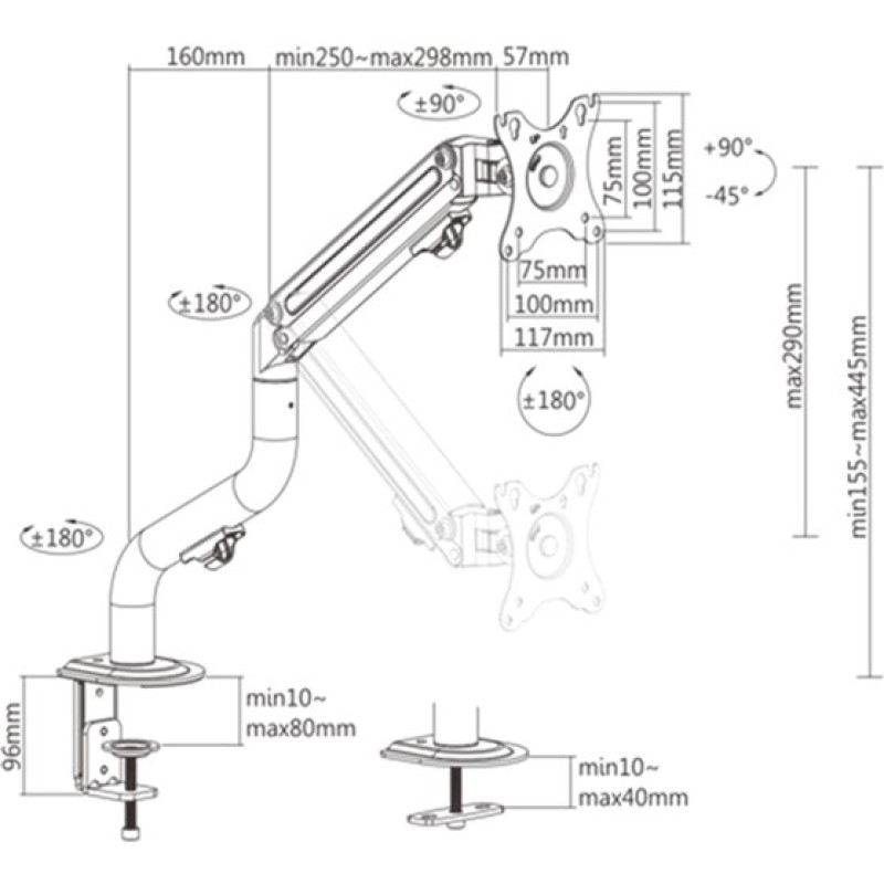 Кронштейн Gembird MA-DA1-02