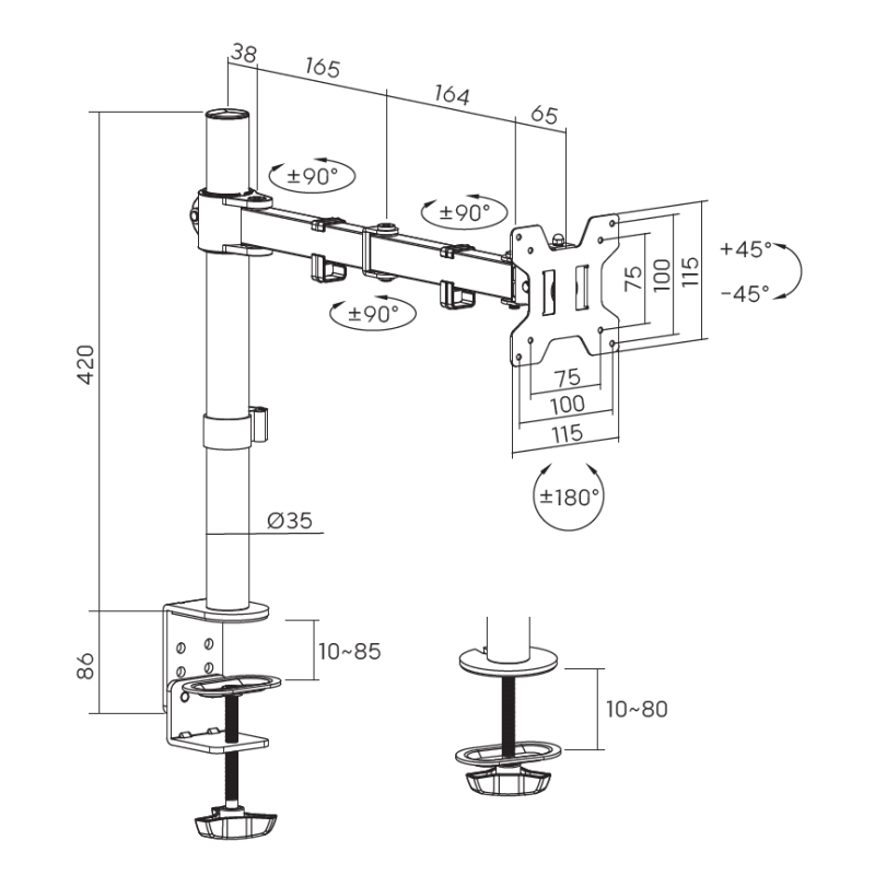 Кронштейн для монітора OfficePro MA101