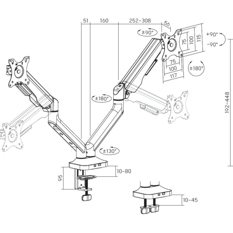 Кронштейн OfficePro MA442B Black (MA442B)