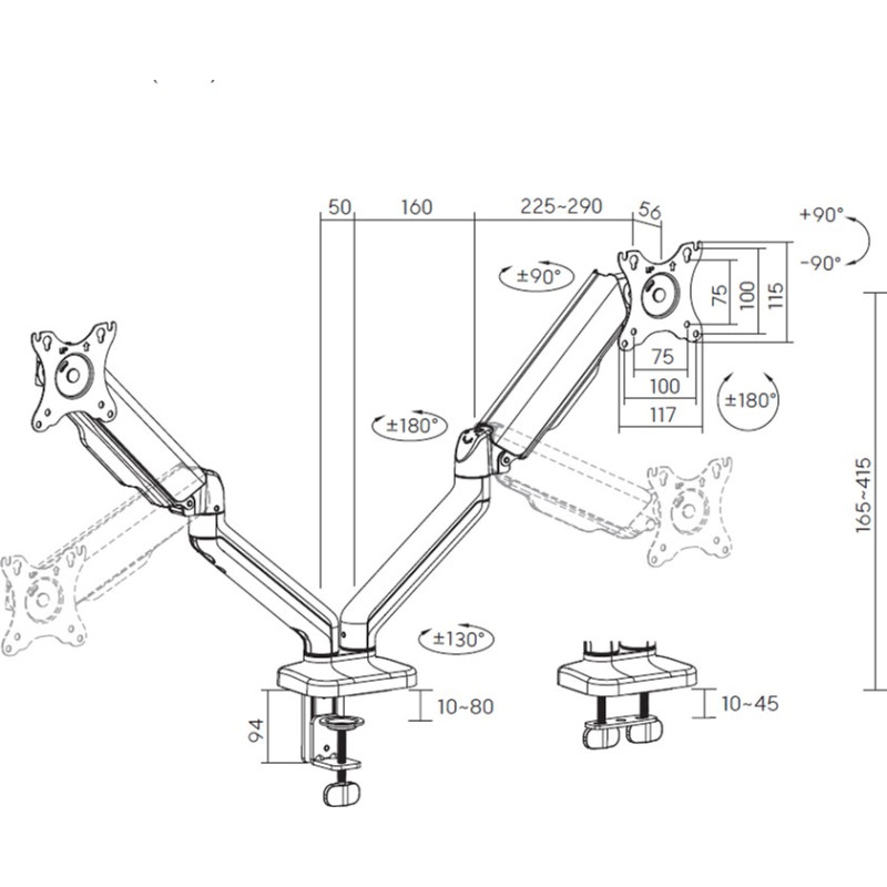 Кронштейн для монітора OfficePro MA412B