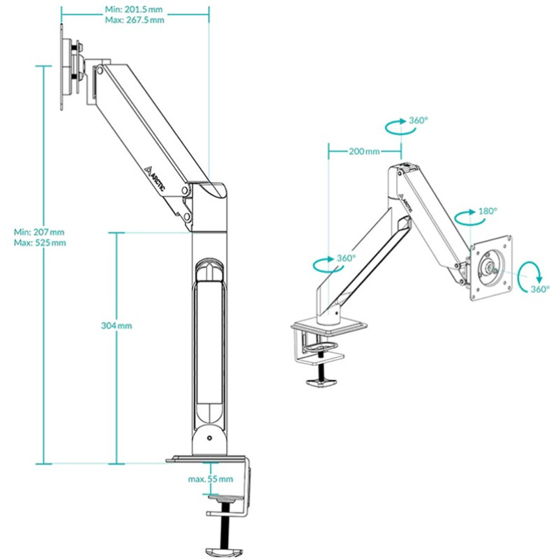 Кронштейн Arctic X1-3D Black (AEMNT00062A)