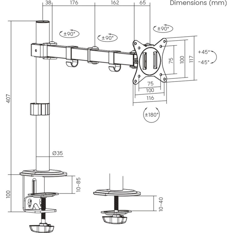 Кронштейн Brateck LDT66-C012