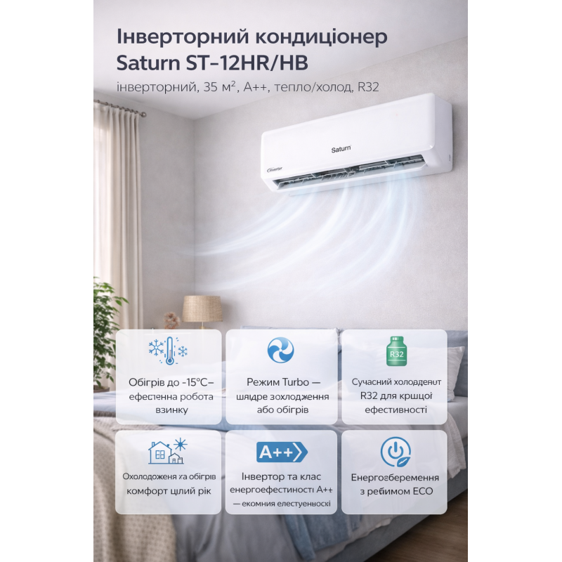 Кондиціонер SATURN ST-12HR/HB
