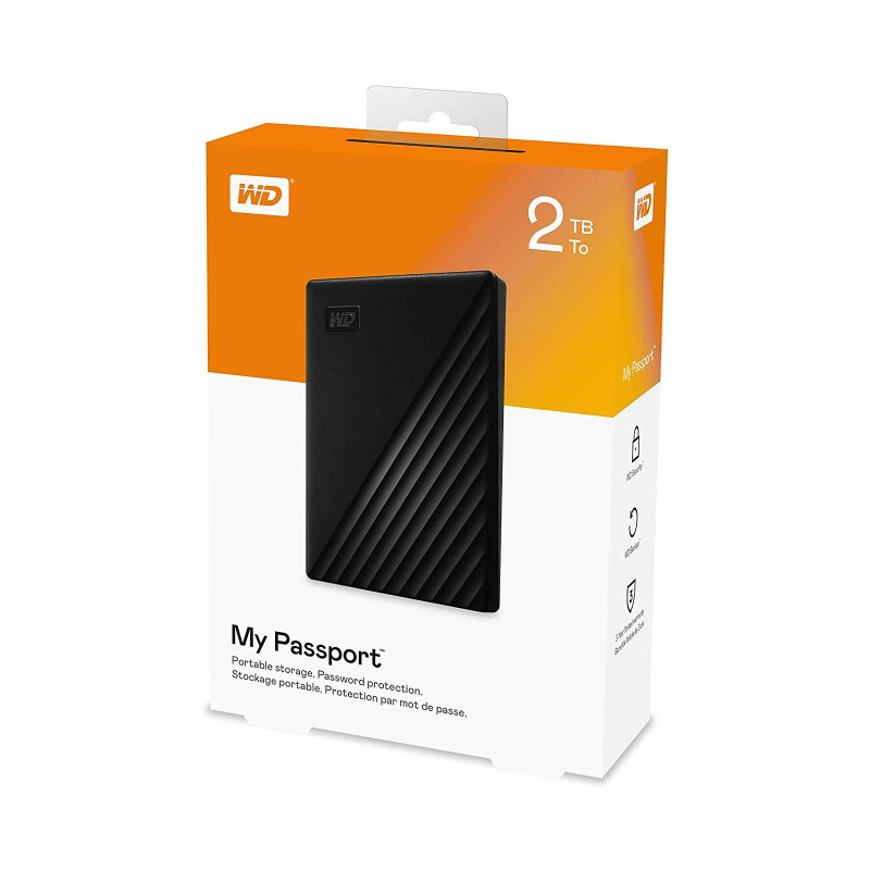 Зовнішній жорсткий диск WD My Passport 2TB Black (WDBYVG0020BBK-WESN)