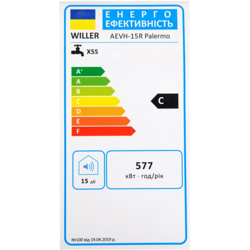 Бойлер WILLER AEVH-15R Palermo (Ultraslim)