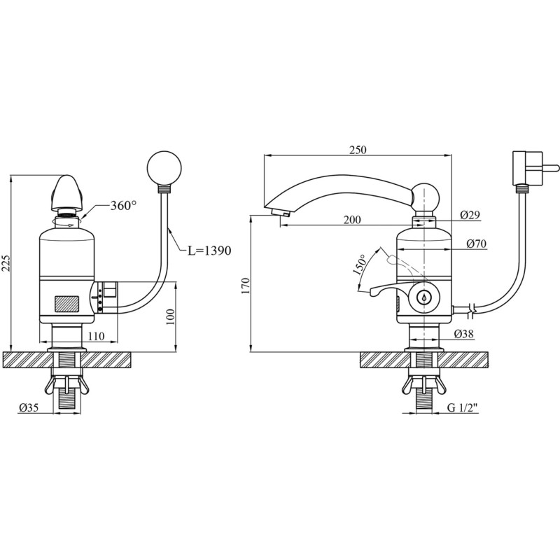 Проточний водонагрівач KRONER KRM Volt - CW092
